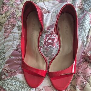 Steve Madden Red Patent D'Orsay Peep-Toe Heels